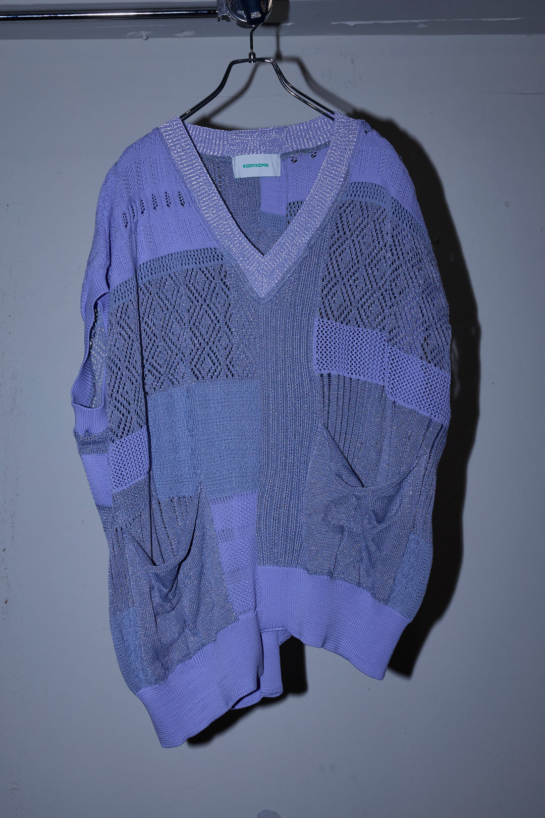 先行予約 MIXED-KNIT VEST_REFLECTIVE RIB