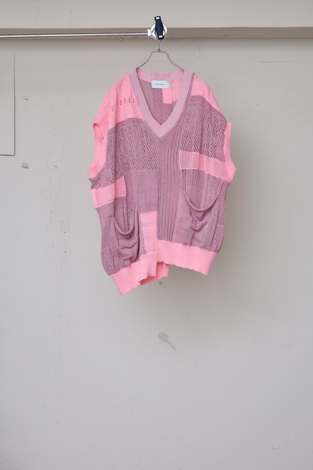 先行予約 MIXED-KNIT VEST_REFLECTIVE RIB