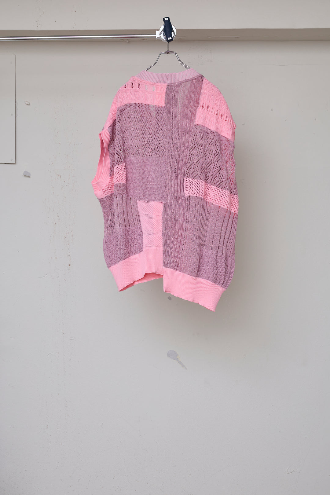 先行予約 MIXED-KNIT VEST_REFLECTIVE RIB