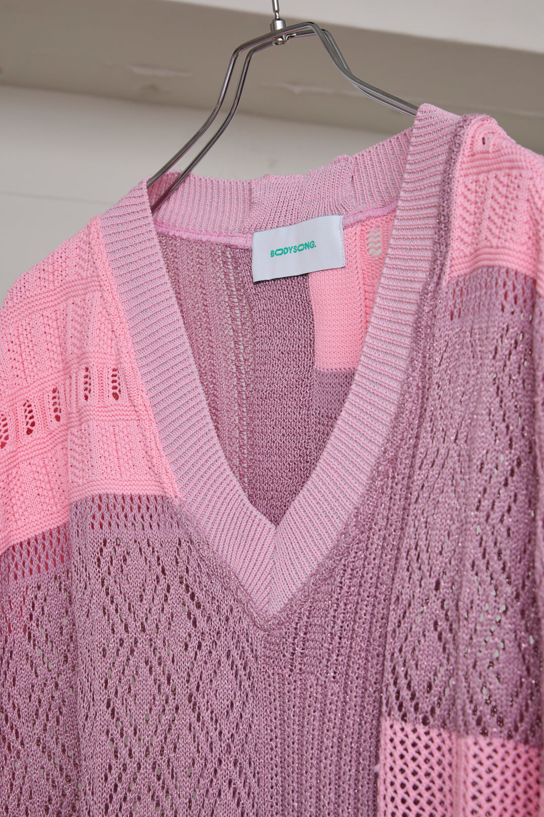先行予約 MIXED-KNIT VEST_REFLECTIVE RIB