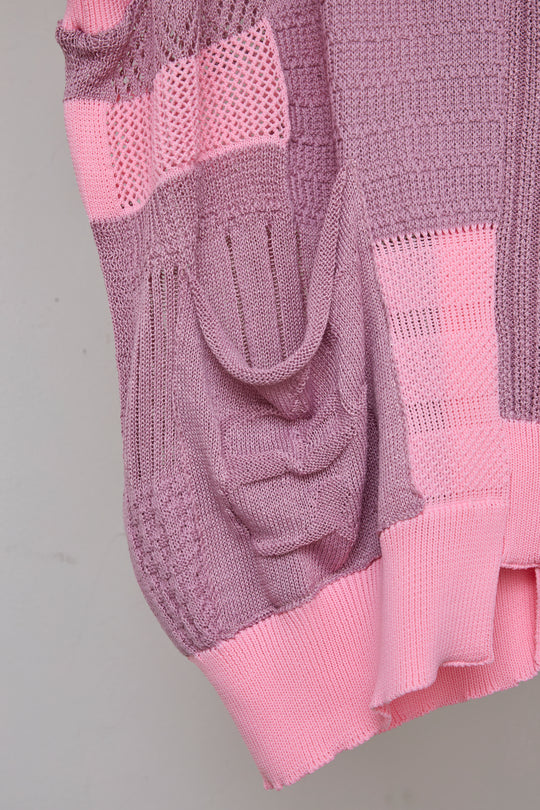 先行予約 MIXED-KNIT VEST_REFLECTIVE RIB