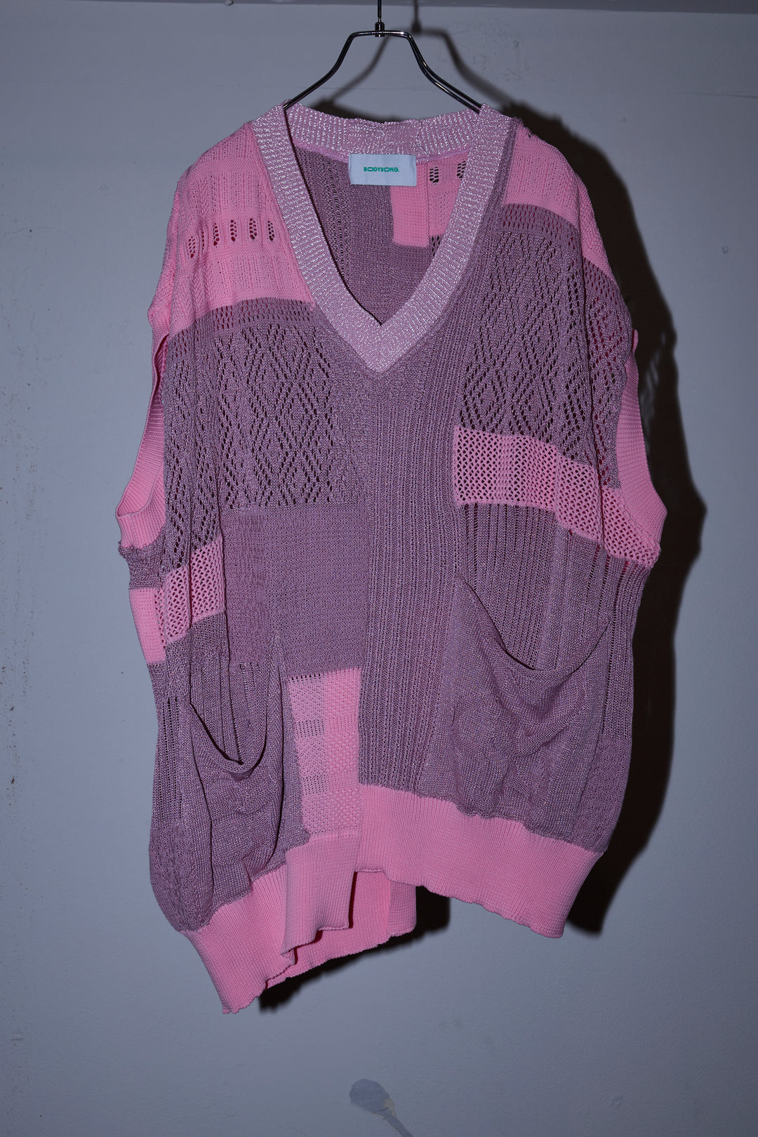 先行予約 MIXED-KNIT VEST_REFLECTIVE RIB