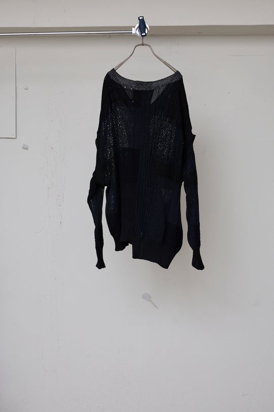 先行予約 MIXED-KNIT CARDIGAN_REFLECTIVE RIB