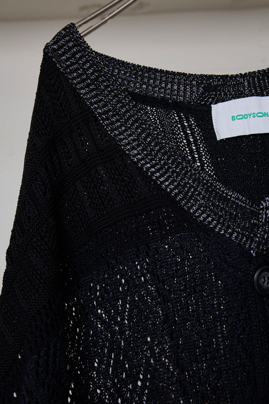 先行予約 MIXED-KNIT CARDIGAN_REFLECTIVE RIB
