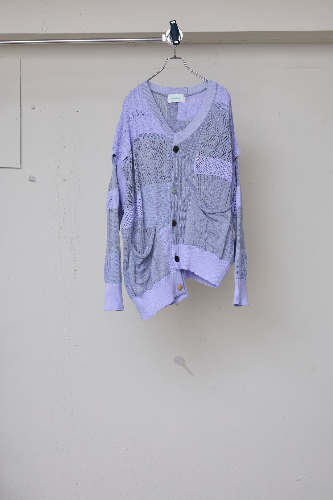 先行予約 MIXED-KNIT CARDIGAN_REFLECTIVE RIB