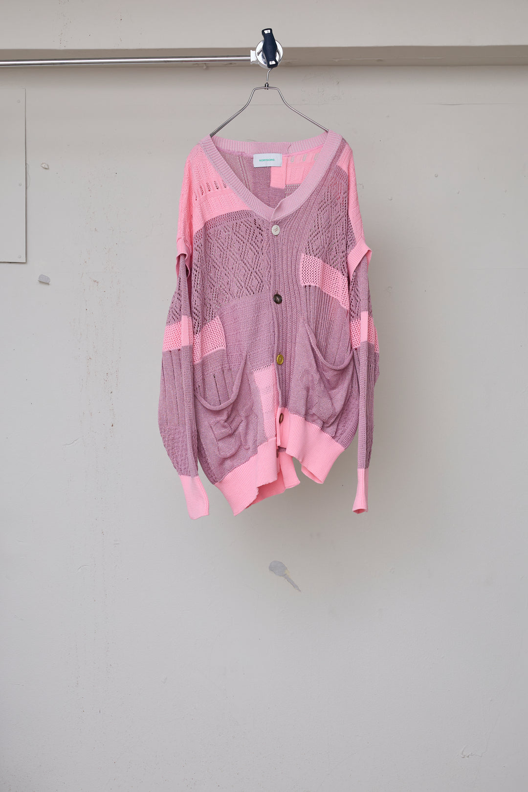 先行予約 MIXED-KNIT CARDIGAN_REFLECTIVE RIB