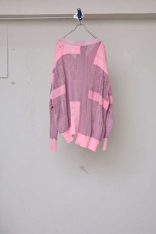 先行予約 MIXED-KNIT CARDIGAN_REFLECTIVE RIB