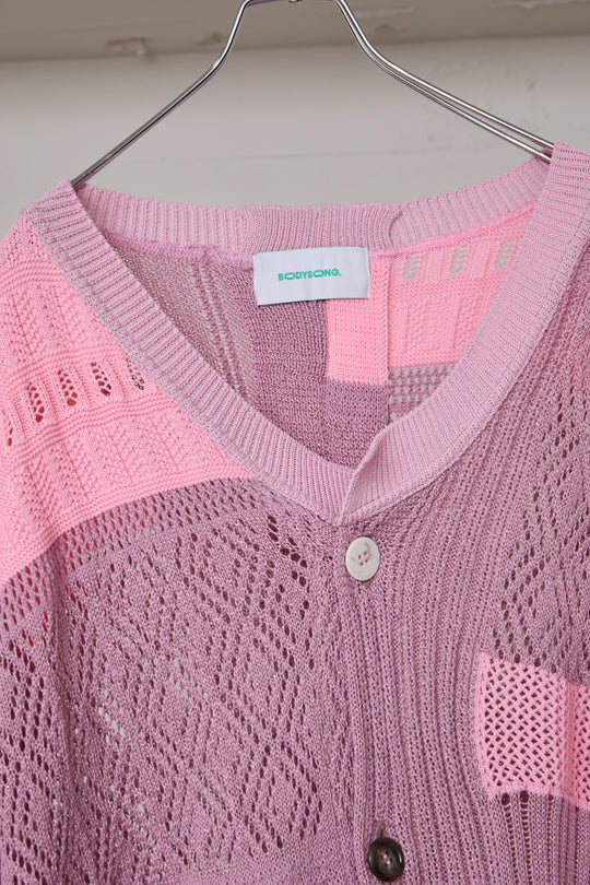 先行予約 MIXED-KNIT CARDIGAN_REFLECTIVE RIB