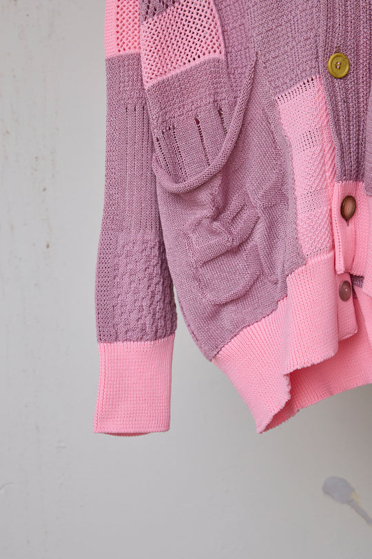 先行予約 MIXED-KNIT CARDIGAN_REFLECTIVE RIB
