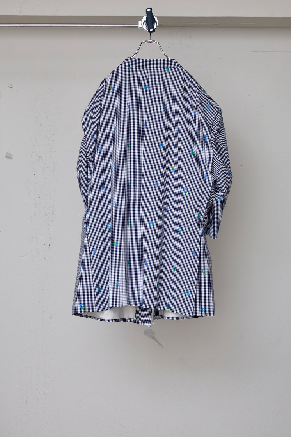 CUT JACQUARD GINGHAM TAILORED C Navy