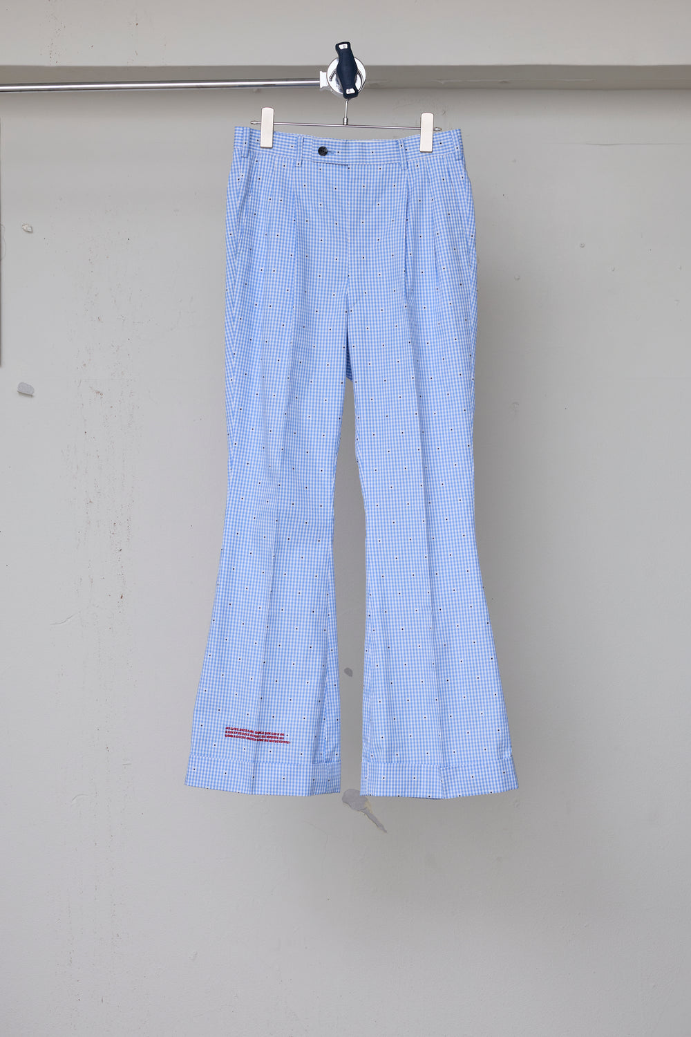 先行予約 CUT JACQUARD GINGHAM FLARE SLACKS
