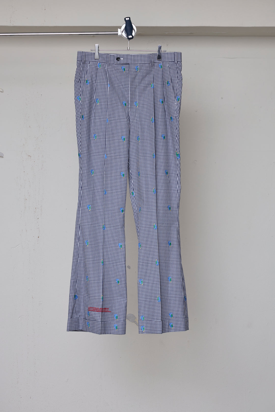 先行予約 CUT JACQUARD GINGHAM FLARE SLACKS