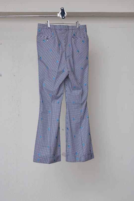 先行予約 CUT JACQUARD GINGHAM FLARE SLACKS