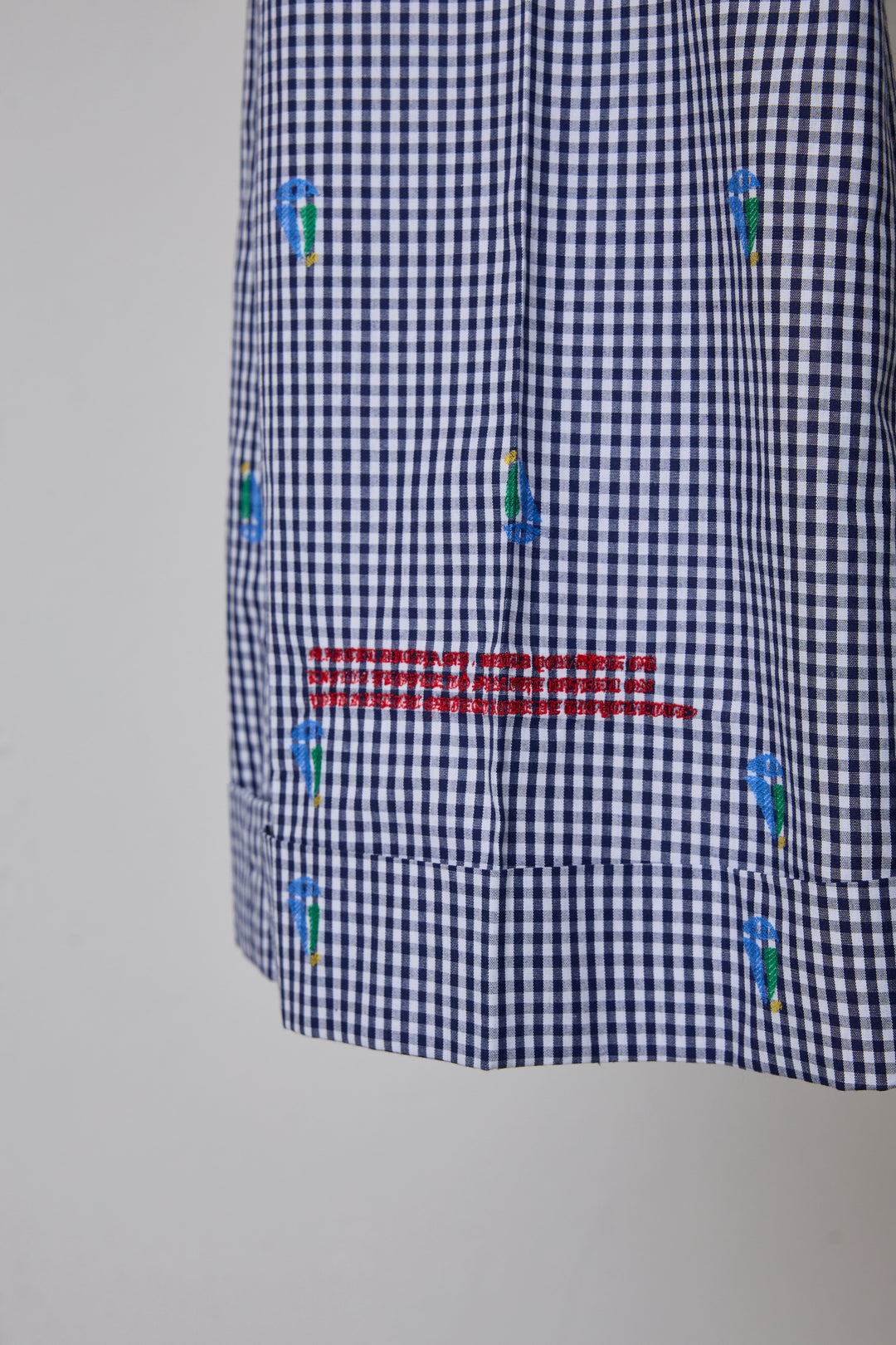 先行予約 CUT JACQUARD GINGHAM FLARE SLACKS