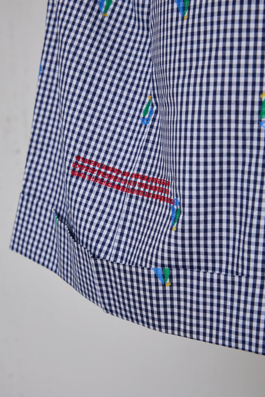 先行予約 CUT JACQUARD GINGHAM MOST WIDE SLACKS