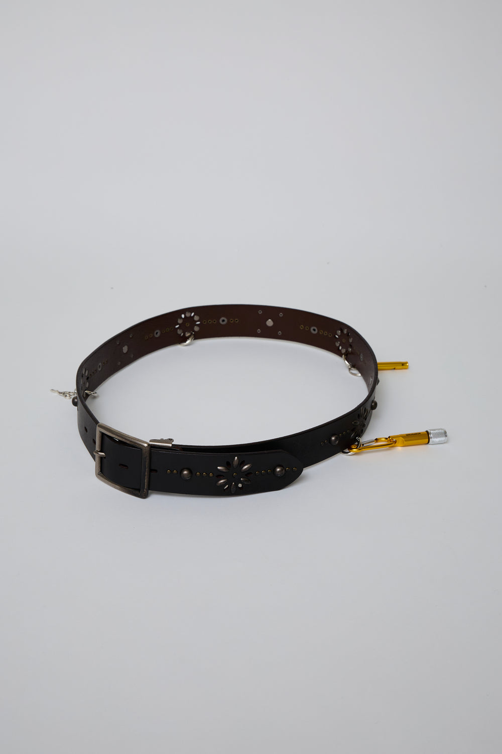 先行予約 HAND-SPRAYED/STUDDED LEATHER BELT