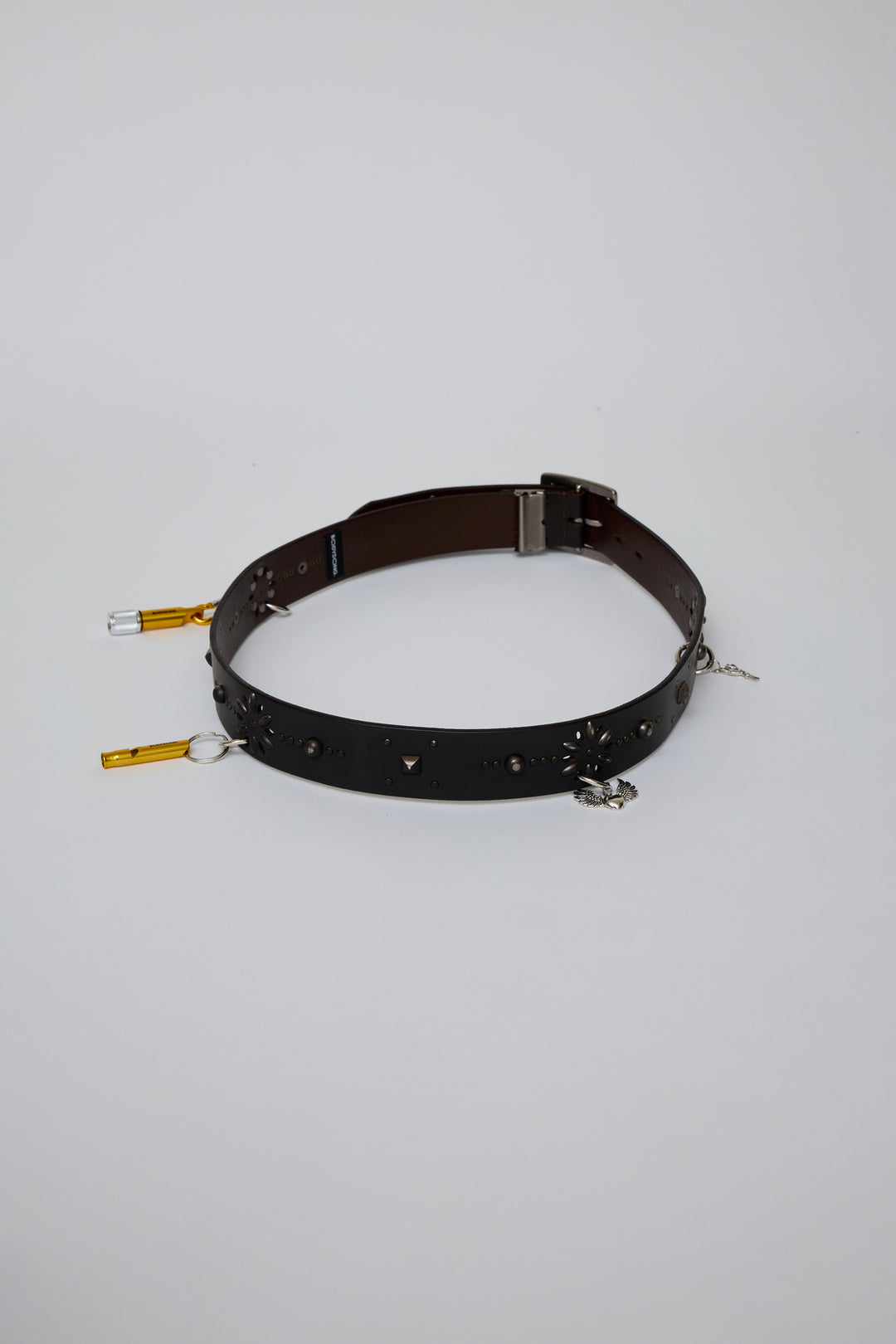 先行予約 HAND-SPRAYED/STUDDED LEATHER BELT