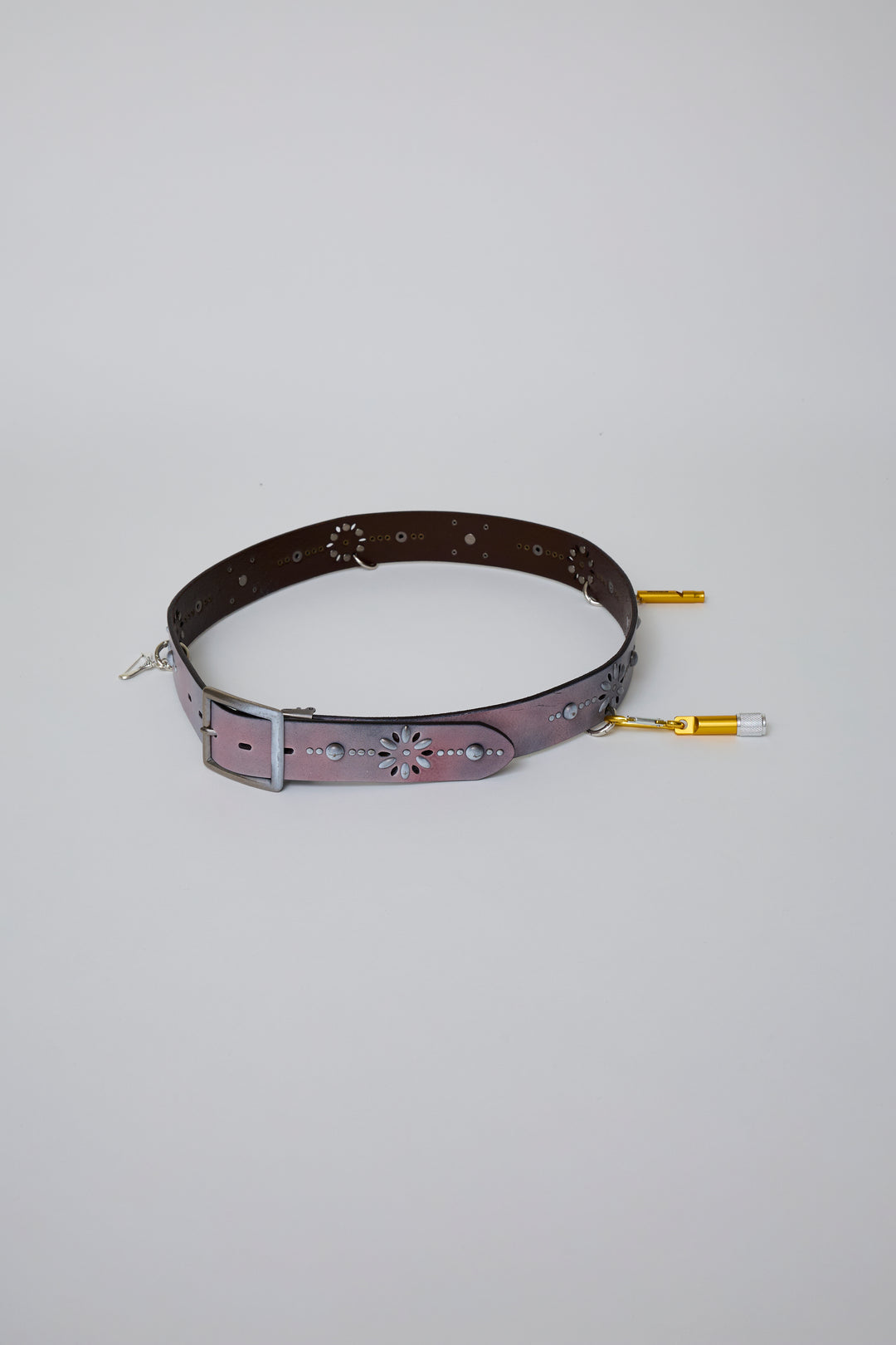 先行予約 HAND-SPRAYED/STUDDED LEATHER BELT