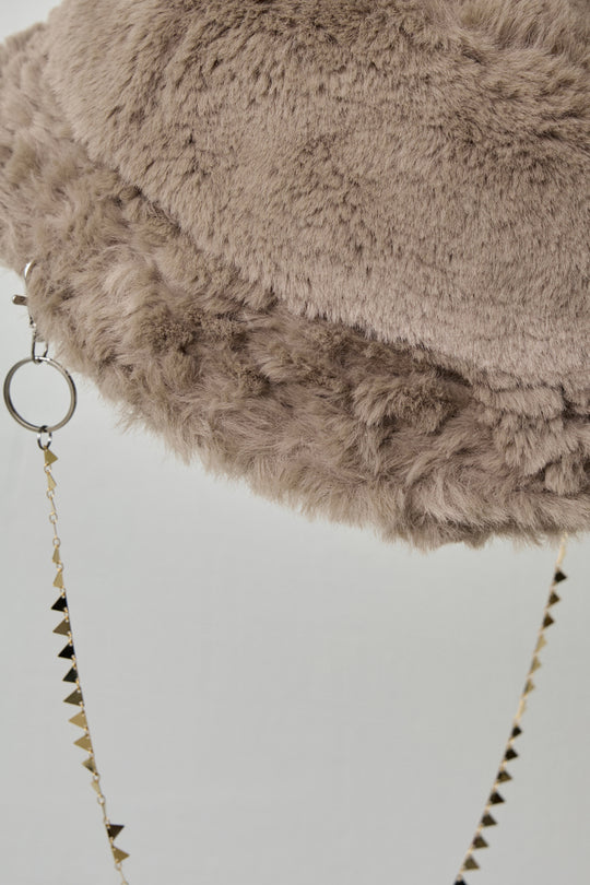 DETACHABLE JEWELRY BUCKET HAT BEIGE