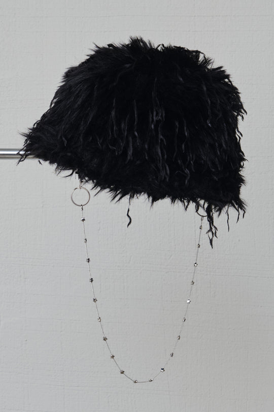DETACHABLE JEWELRY BUCKET HAT BLACK