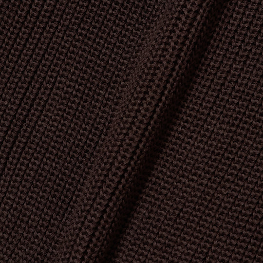 HALF CARDIGAN KNIT BROWN