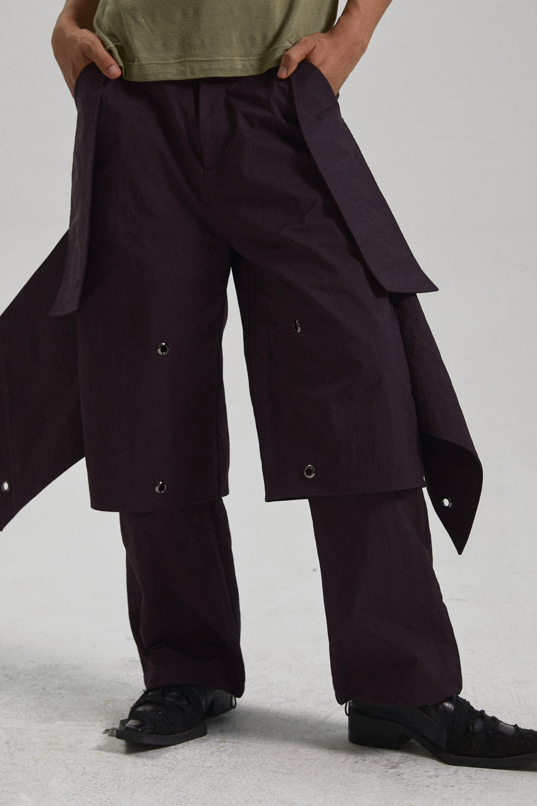 Deep purple functional alien eye pants