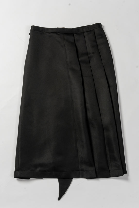 Alien pleated retro button long skirt