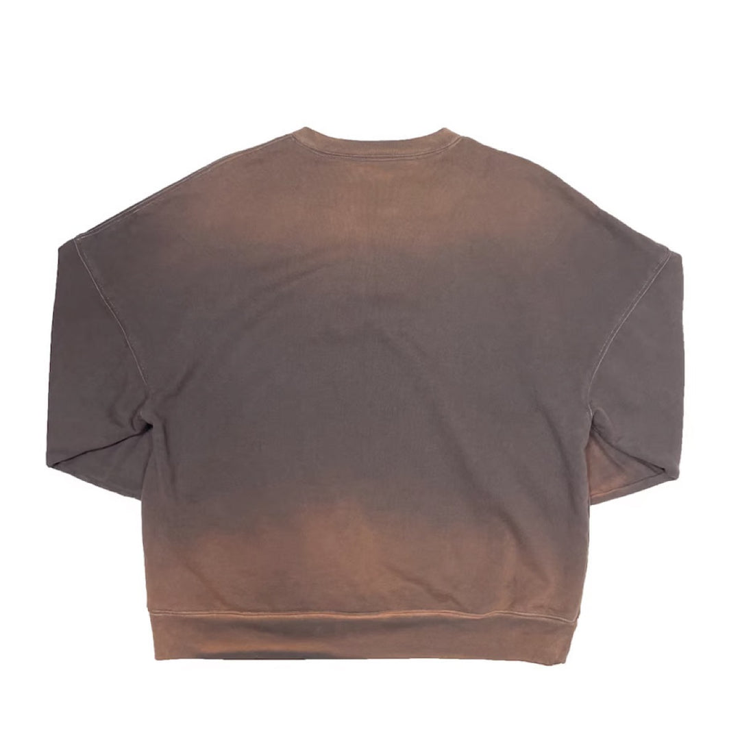 FADDED DROPPED SWEATSHIRT DARK BROWN