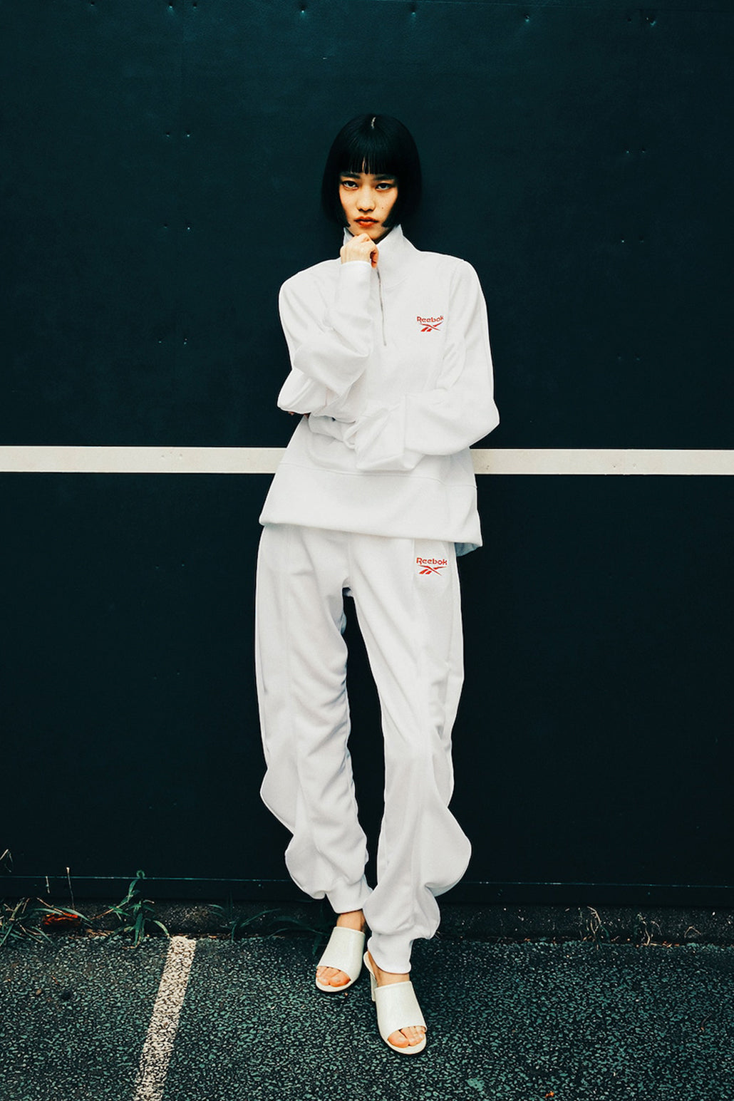 Reebok deformed sweat pants White