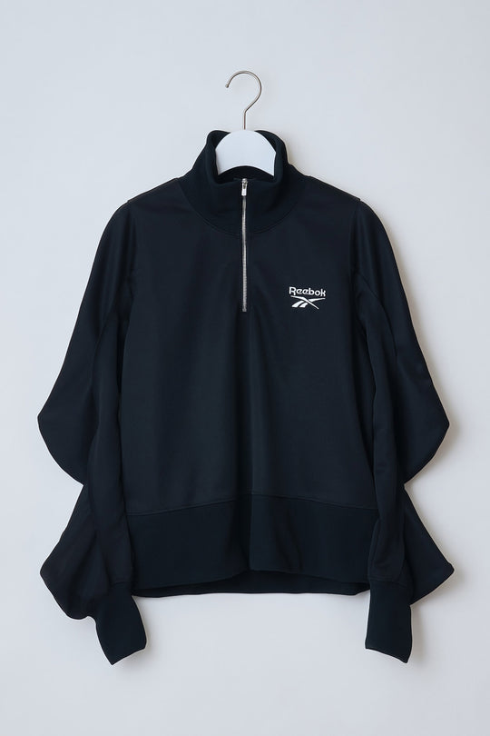 Reebok half zip deformed sweat shirt Black
