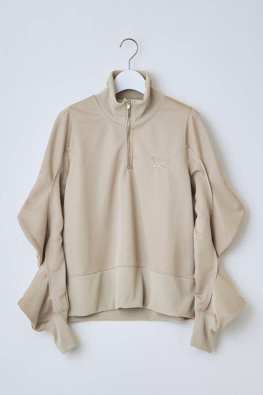 Reebok half zip deformed sweat shirt Greige