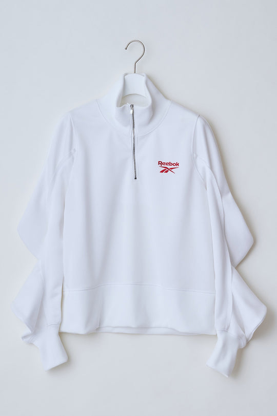Reebok half zip deformed sweat shirt White