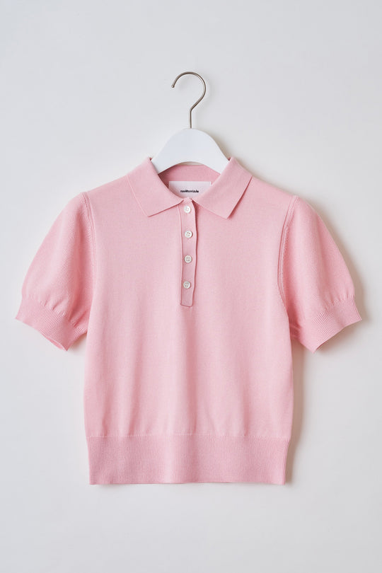 Knit polo shirt Pink