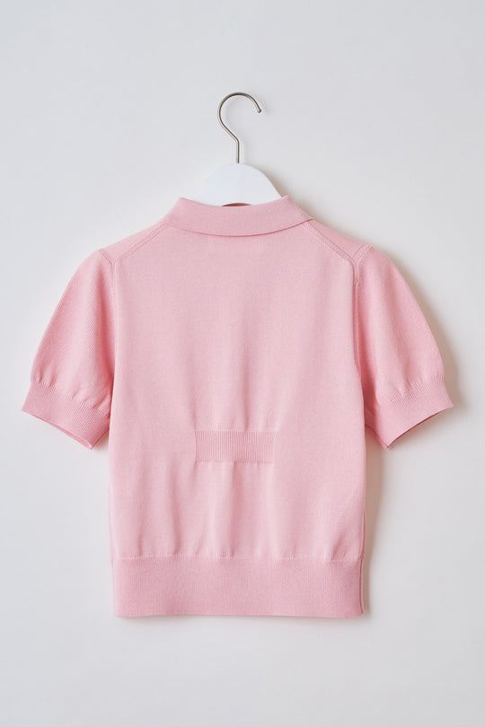 Knit polo shirt Pink