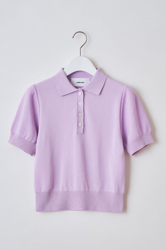 Knit polo shirt Purple
