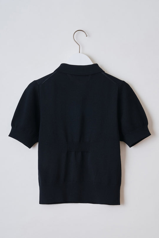 Knit polo shirt Black