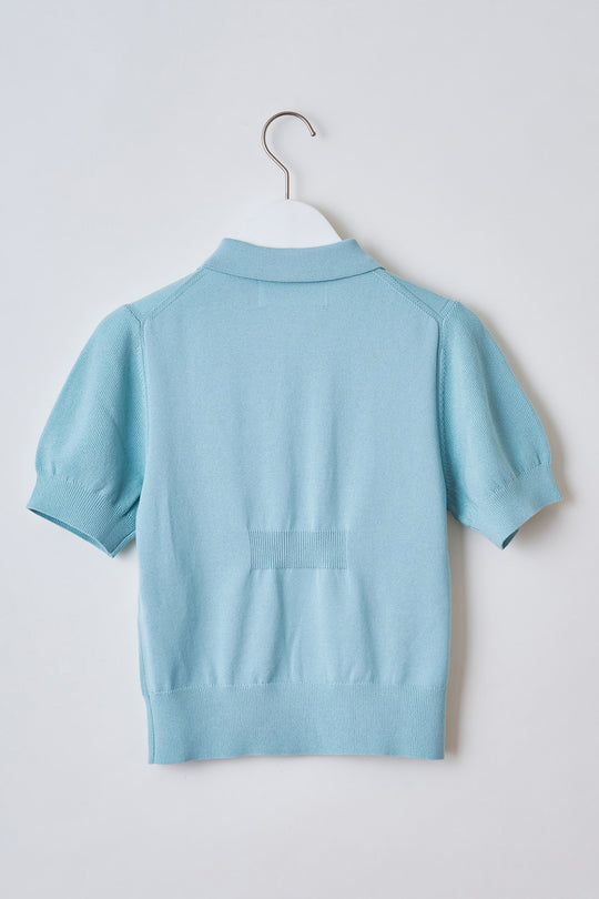 Knit polo shirt Blue