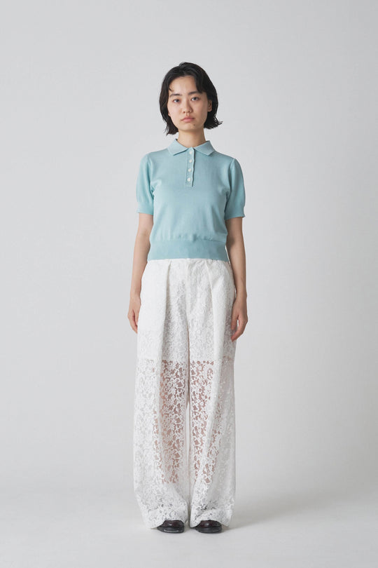Knit polo shirt Blue