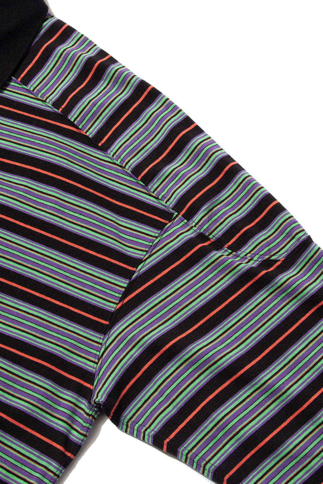 "ROESIE's" Nostalgic Border Polo Shirt BLACK