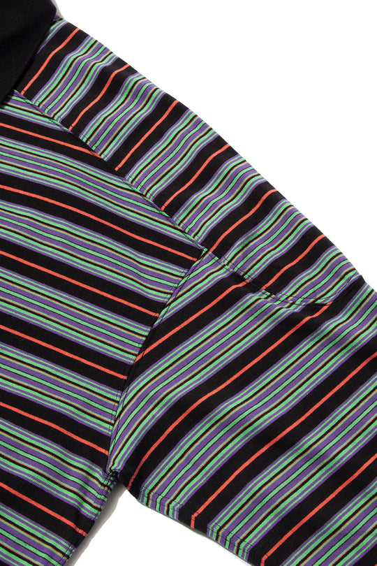 "ROESIE's" Nostalgic Border Polo Shirt BLACK
