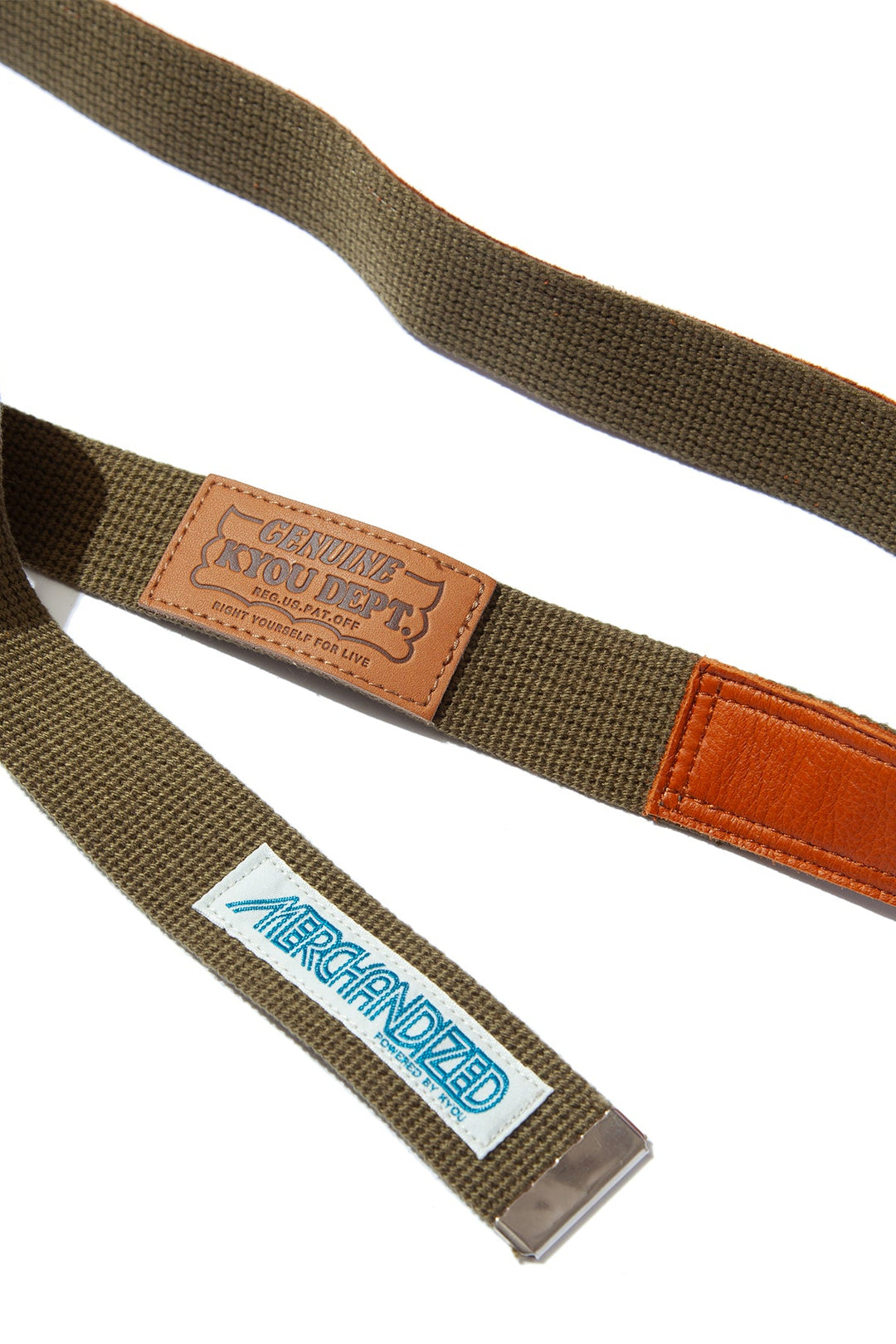 "JUICE".01 Action Leather combi Belt KHAKI
