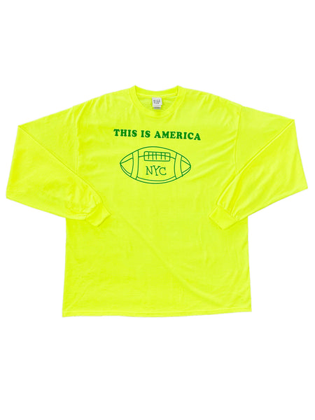 Football Long Sleeved T-shirt SAFETY YELLOW