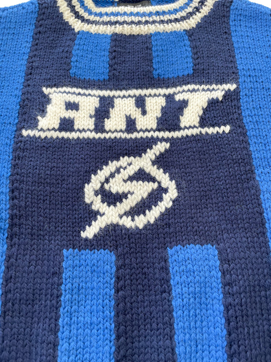 Hand Knit Soccer Sweater BLUE