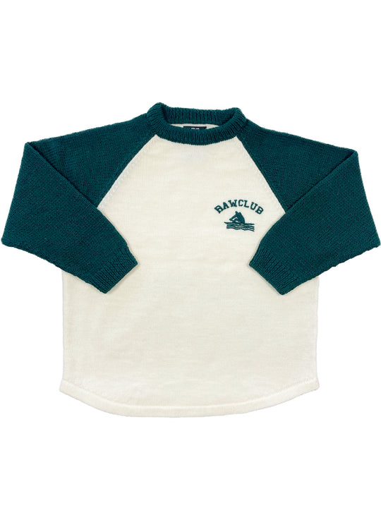 KNIHAND KNITTED RAGLAN TEE DRAK GREEN