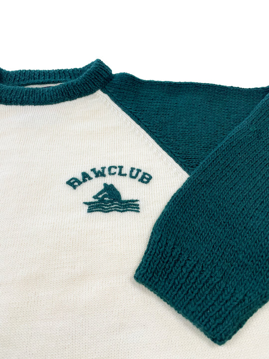 KNIHAND KNITTED RAGLAN TEE DRAK GREEN