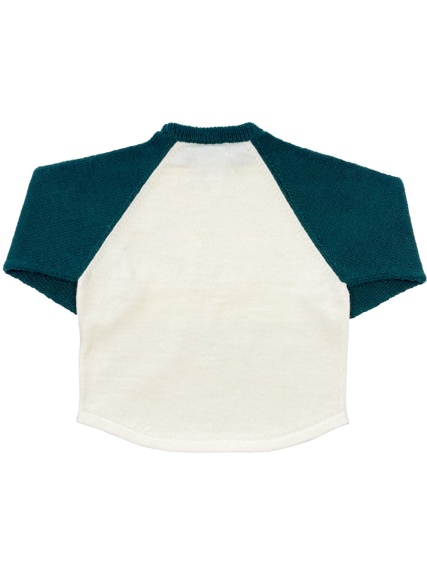 KNIHAND KNITTED RAGLAN TEE DRAK GREEN