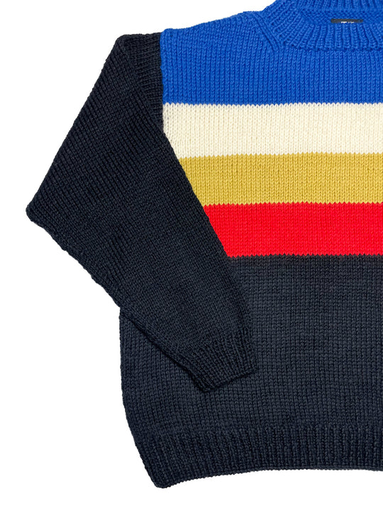 HAND KNITTING SKI SWEATER BLACK