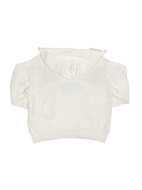 Hand Knitting Cut Off Hoodie OFF WHITE