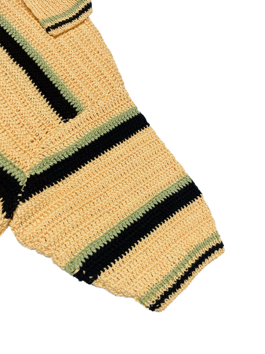 Gradation Crochet Knit Polo  YELLOW