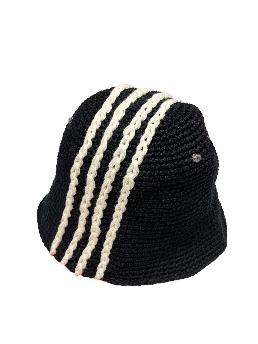 Hand Knitting 4 Lines Hat BLACK